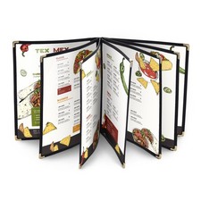 WeChef 20 Pack Restaurant Menu Covers 8.5 x 11 Book Style 7 Pages 14 Views Black