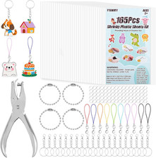 165Pcs Shrink Plastic Sheet Keychain Kit Including 30 Sheets 7.9x5.7 Inches and