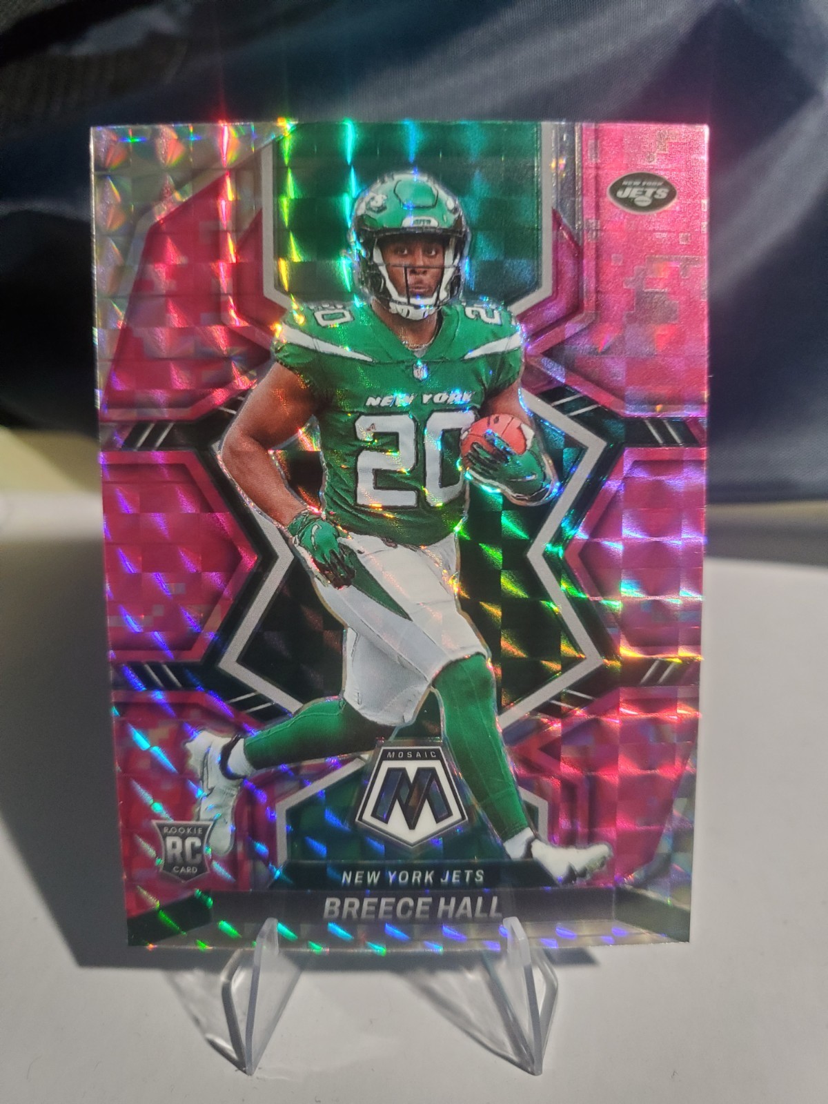 2022 Panini Mosaic - Rookies Breece Hall #307 Camo Pink Mosaic Prizm (RC)