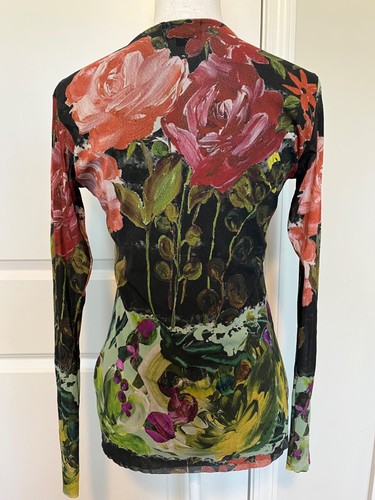 Vtg Petit Pois By Viviana G Floral Long-Sleeve Top (L) & Skirt (M) Set Art Suit - Picture 3 of 14