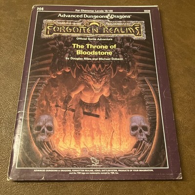 H4 The Throne of Bloodstone - AD&D 1E Forgotten Realms TSR #9228 Complete w/ Map