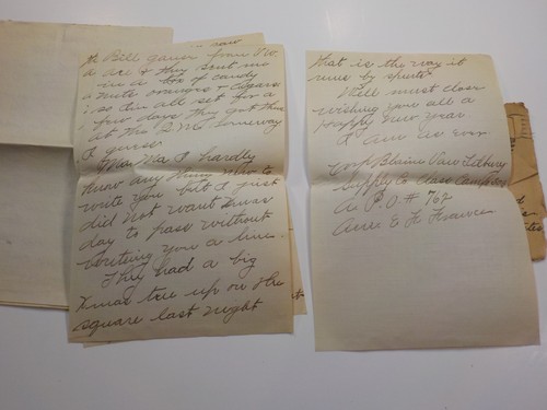 Primera Guerra Mundial Carta 1918 Noche de Navidad Francia AEF 329ª Infantería Rockford Ohio Guerra Primera Guerra Mundial - Imagen 2 de 2