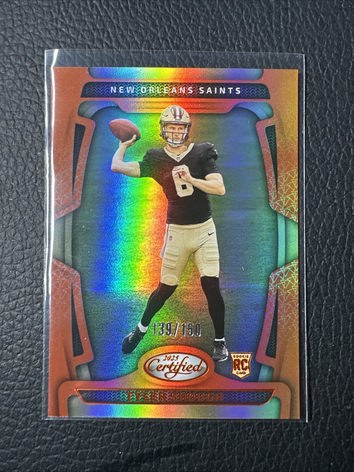 2025 Panini Certified - Rookies Tyler Shough #102 Mirror Orange /150 (RC)