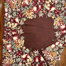 33  Silk Square Scarf Fruit Burgundy Apples Pears Grapes Vintage 100 Silk