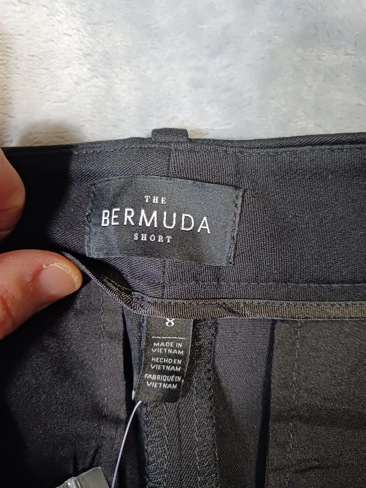 白宫黑色市场短裤女式 8 黑色百慕大高级双弹力办公室 — 第 4/4 张图片