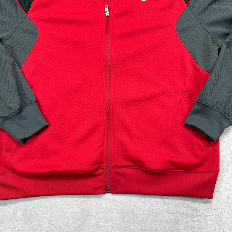 Chaqueta de Pista Nike Para Hombre XXL Y2K The Athletic Dept Rojo Gris Bloque de Color Cremallera Completa Foto 3 de 4