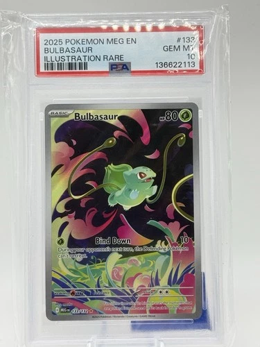 Pokémon Bulbasaur 133/132 Me01: Mega Evolution Illustration Rare Holo PSA 10