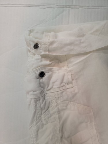 Joie Bermuda Cargo Shorts Womens Sz 28 Multi Pockets 100% Linen White Coastal - Picture 5 of 9