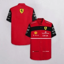 Charles Leclerc Ferrari F1 racing Button down shirt, Velas Santander Ceva top