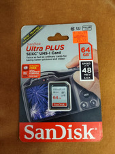 Sandisk Ultra Plus SDXC UHS-I Memory Card 64 GB - NEW UNOPENED PACKAGE