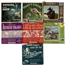 Vintage Lot of 9 Viewmaster Reels - Zorro, Wonders of the Deep, 20,000 Leagues
