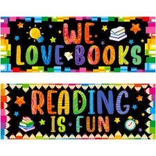 Classroom Banner Poster, 2 PCS Inspirational Bulletin Board Decoration Colorf...