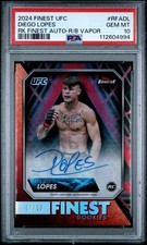 2024 Topps Finest UFC Diego Lopes Rookie Auto Red Black Vapor /10 PSA10 Pop 1