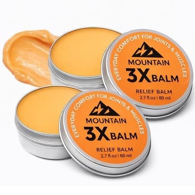 Mountain 3X Relief Balm, Mountain 3X Balms with Organic Arnica & Camphor - Sooth