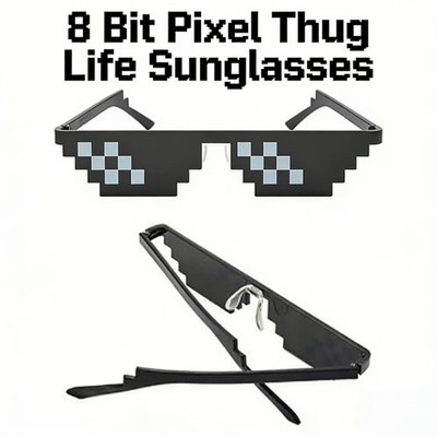 Cool Thug Life Glasses Unisex Mosaic 8 Bit Pixel Deal With IT Sunglasses Mlg Kit