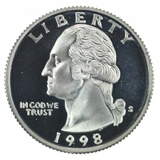 1998-S Washington Quarter 90% Silver Proof