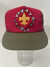 Vintage 80's USA-Made Youth Boy Scout Adjustable Snapback Hat 14 Pins Size S/M