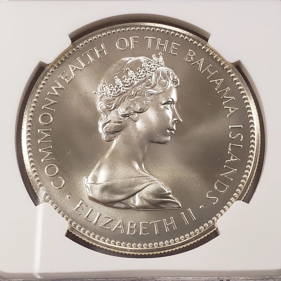 1972 FM $2 Bahamas .925 Silver .8862 oz ASW - NGC MS 69 - KM23 - Q2725 - Image 4 of 4