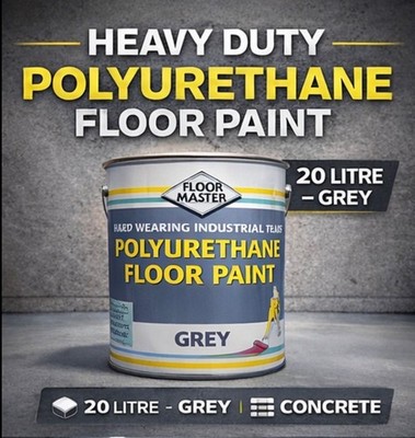 Strapazierfähige Polyurethan Beton Bodenfarbe, grau 20L Garage, Werkstatt, Lager