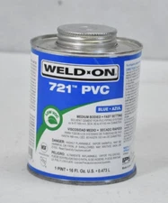IPS Corporation Weld On 721 PVC Cement Blue Medium Bodied 1 Pint 10162 Exp 09-25
