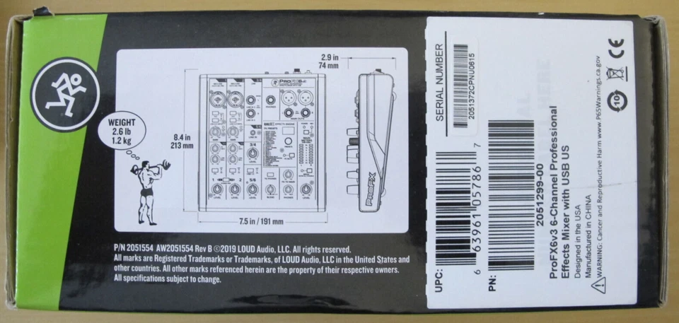 Mackie PROFX6V3 6 Channel Professional Effects Compact Mixer USB Open Box - Image 4 of 4