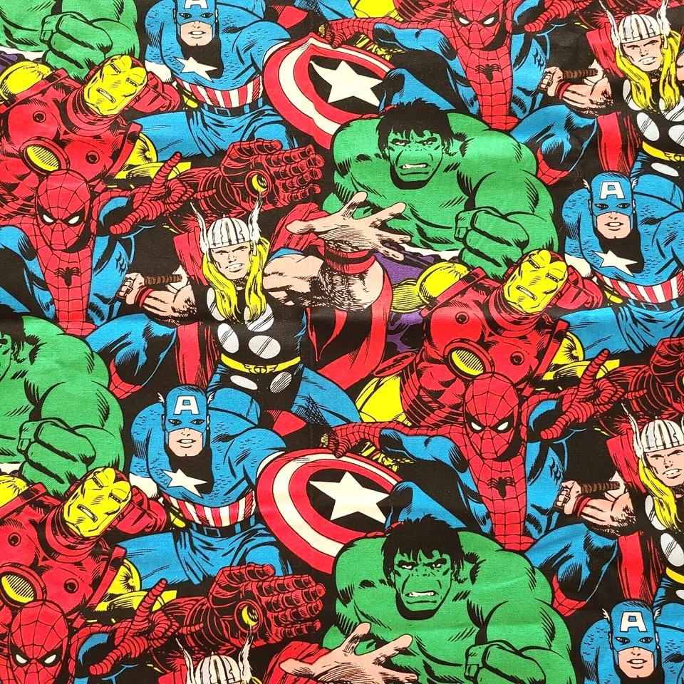 F25 Camelot Fabric Remnants Marvel Super Heroes DC Comics Spiderman Wonder Woman - Image 4 of 4