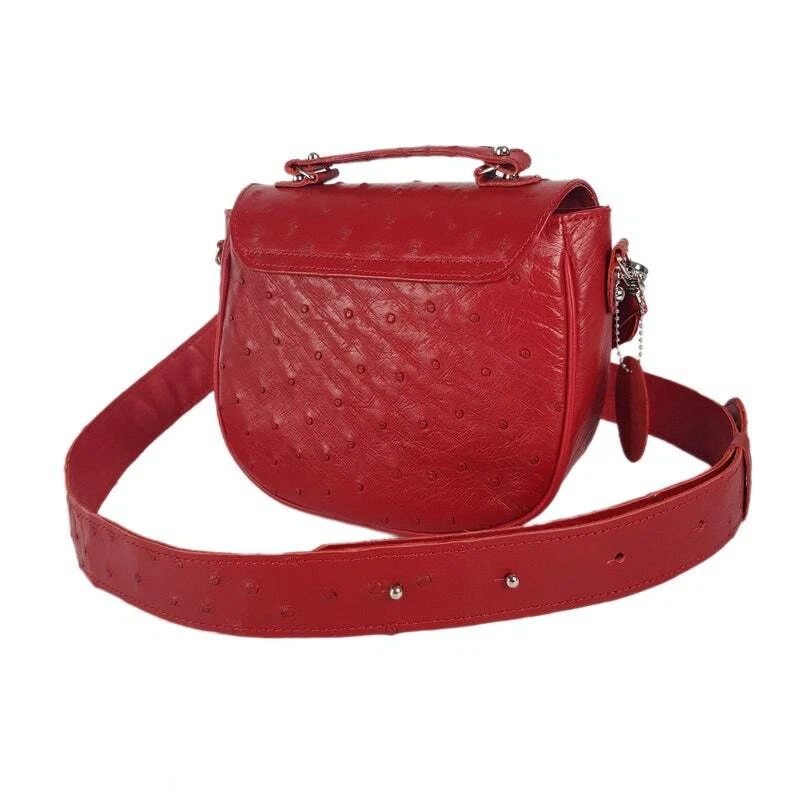 COACH Borsa a tracolla donna VERA pelle di struzzo borsa a mano rossa di lusso tracolla