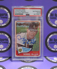 Dennis McLain Tigers Autographed 1965 Rookie Topps Baseball Card #236 PSA Slab 2