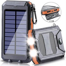 2024 Super 10000000mAh USB Portable Charger Solar Power Bank For Cell Phone