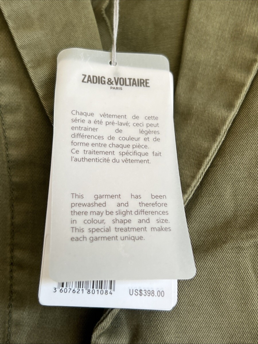 Zadig Voltaire Army Green Jacket Size XS | eBay