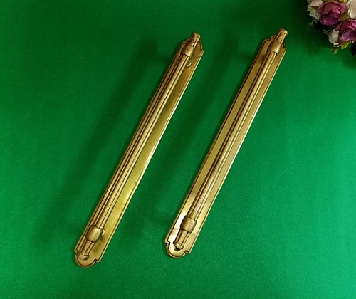 Victorian Theme Heavy Door Handle Pair Brass 15.5" Inches Long Door Puller AJ268 - Picture 10 of 11