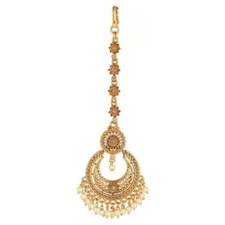 Indian Gold Plated Bollywood Style Women Polki Maang Tikka MT-03