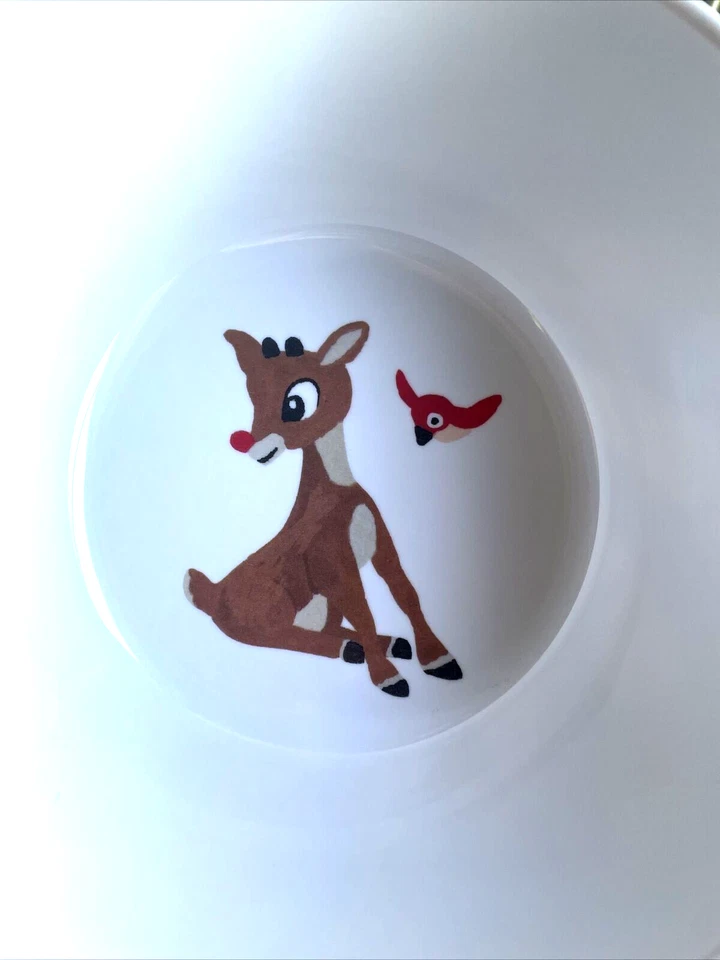 Pottery Barn Christmas Rudolph Reindeer Clarice Disney bowl holiday gift party / - Image 2 of 4