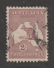 KAPPYSSTAMP 11718-82 AUSTRALIA KANGAROO  SCOTT 125 USED RETAIL $8