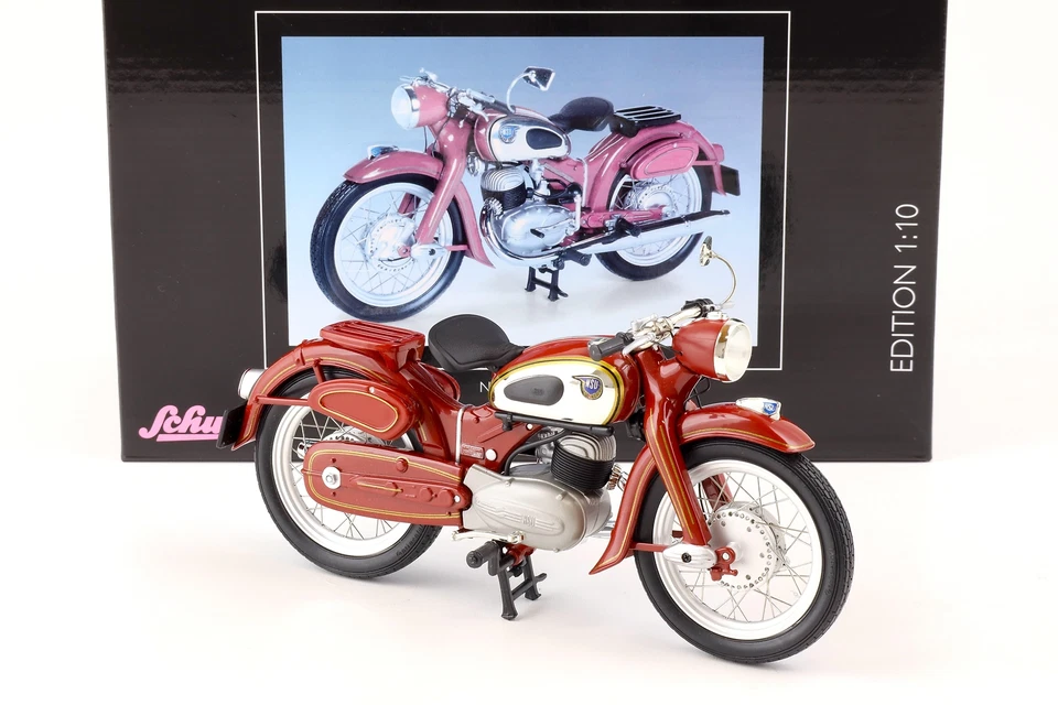 1:10 Schuco NSU Super Lux Moto Rosso/Cromo 450653400 - Immagine 2 di 4