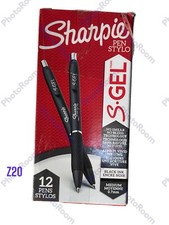 Sharpie S-Gel, Gel Pens, Medium Point 0.7mm , Black Ink Gel Pen, 12 Count