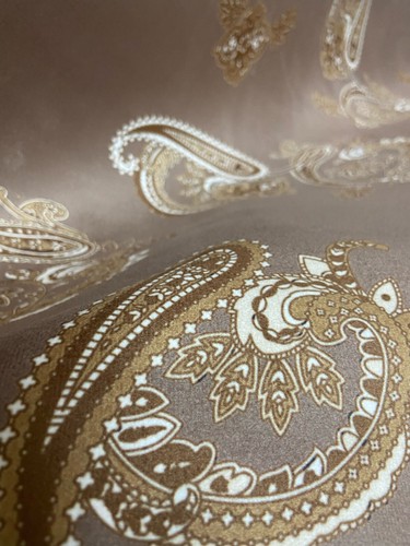 Velvet Paisley Fabric, 54" Wide, Upholstery Cushions Window Crafts, Sold by Yard - Picture 4 of 8
