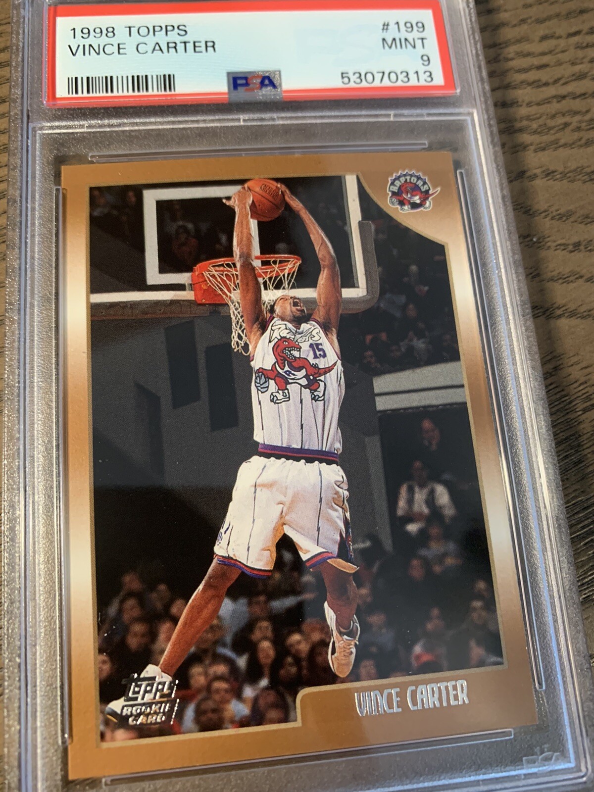 1998-99 Topps Vince Carter #199 PSA 9 MINT Rookie RC Basketball Card Raptors