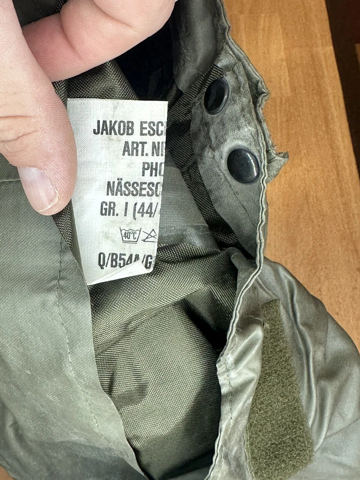 Mono vintage Jakob Eschbach Waders talla 44 a 46 alemán años 80 militar OD Foto 4 de 4