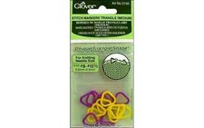 CLOVER 3150 STITCH MARKERS TRIANGLE MED SZ 9-10 5 16PC NEW