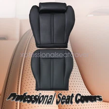 For 2010-2016 Cadillac SRX Driver & Passenger Bottom Leather Seat Cover Black
