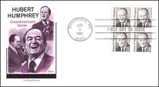 USA FDC - 1991 - Great American Series - Hubert Humphrey, Scott # 2189 Artmaster
