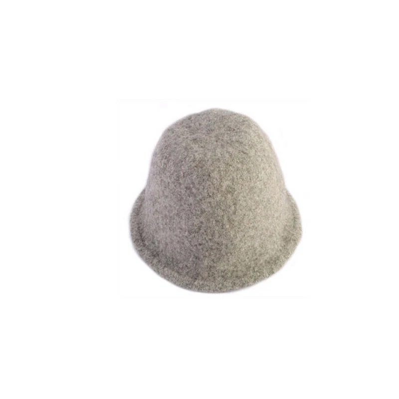Unisex Mens Womens Winter Wool Bowler Boonie Outdoor Cap Bucket Hats Gray