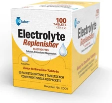 Electrolyte Replenisher Tablets (2 Tablets/Packet) 100 Tablets! Travel Size!