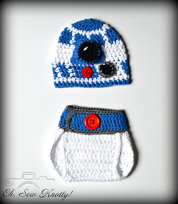 r2d2 crochet hat