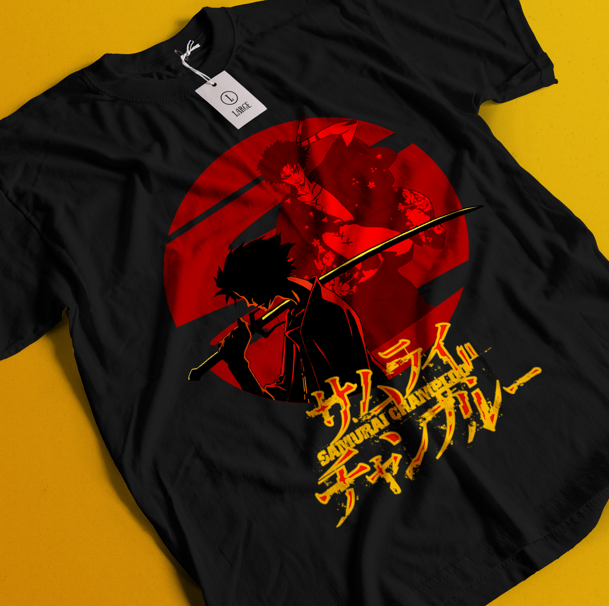 トップス Samurai Champloo anime tee Samurai champloo Shirt Mugen Tshirt Fuu T-Shirt Jin Anime Tee