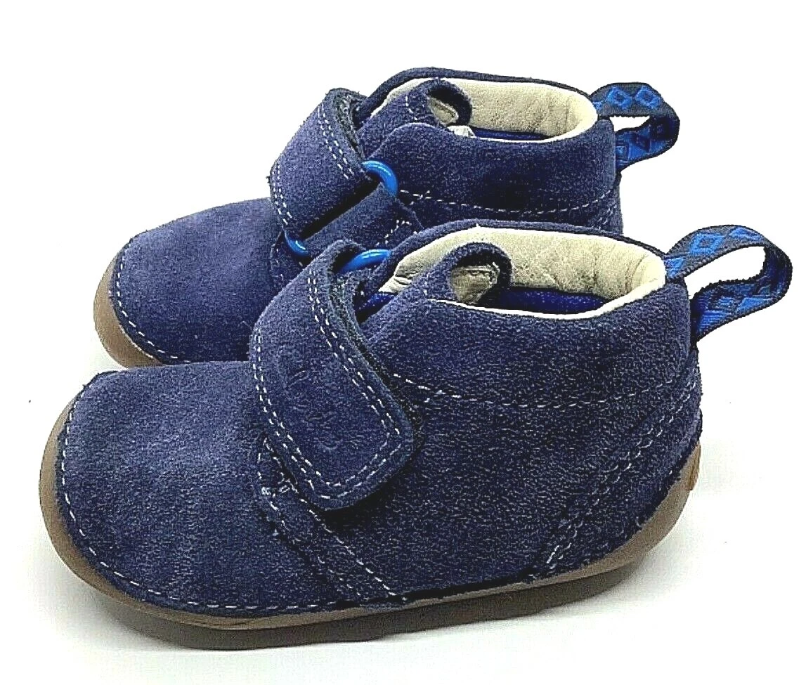 Clarks First Shoes 4.5 baby soft sole shoe navy suede
