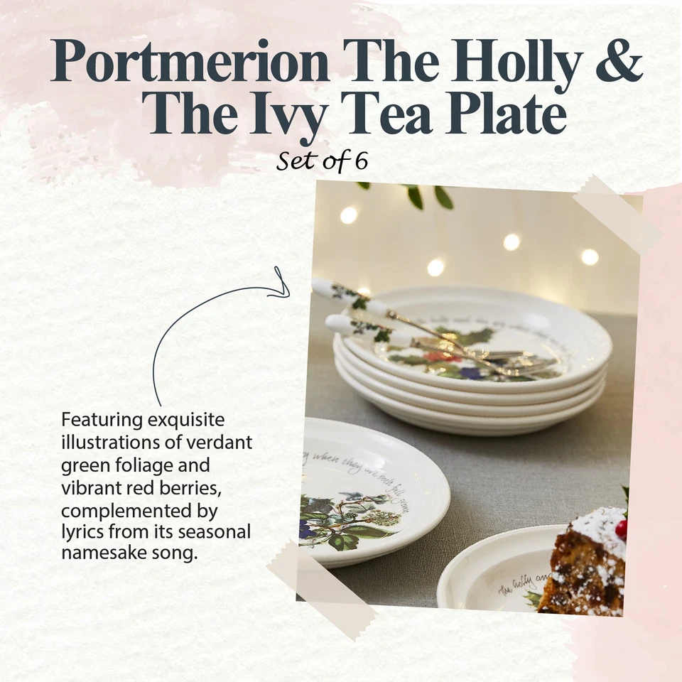 Portmeirion Holly and Ivy 7.25" Bread & Butter Plate (Set of 6) - Image 2 of 4
