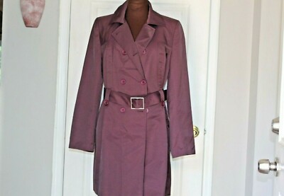 PURPLE PLUM DOUBLEBREASTED TRENCH COAT 