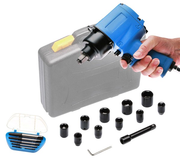 Druckluft Schlagschrauber 1/2 Zoll 720 Nm 10 NüSse + Linksausdreher Ausdreher-image